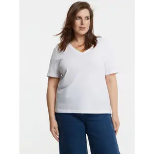 V-ringad t-shirt för kvinnor Mat Fashion Basic image-1