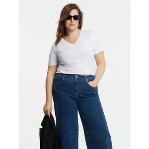 V-ringad t-shirt för kvinnor Mat Fashion Basic image-2