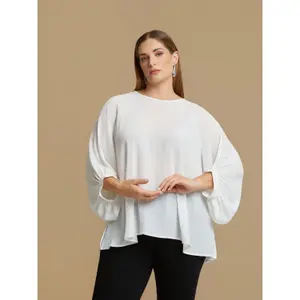 Women's Long Sleeve Crepe Blouse Mat Fashion image-2