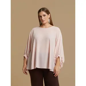 Women's Long Sleeve Crepe Blouse Mat Fashion image-1