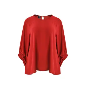 Women's Long Sleeve Crepe Blouse Mat Fashion image-0