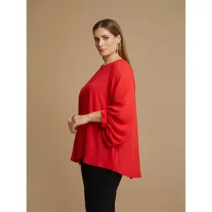 Women's Long Sleeve Crepe Blouse Mat Fashion image-3