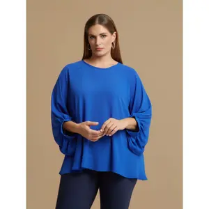 Women's Long Sleeve Crepe Blouse Mat Fashion image-1