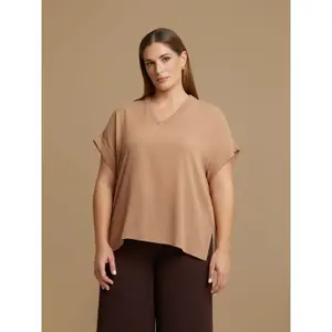 Women’s V-neck blouse Mat Fashion Essential image-2