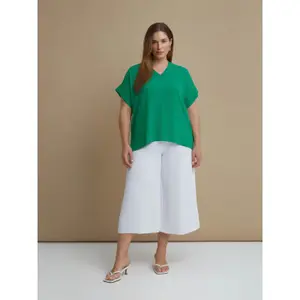 Women’s V-neck blouse Mat Fashion image-1