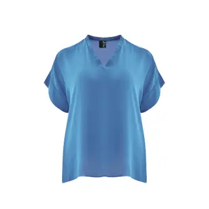 Women’s V-neck blouse Mat Fashion Essential image-0