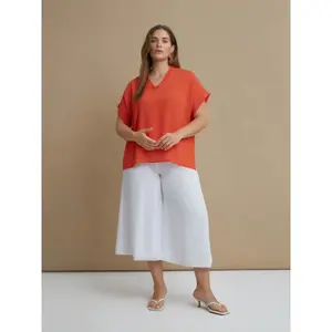 Women’s V-neck blouse Mat Fashion image-1