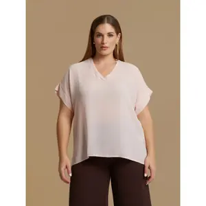 Women’s V-neck blouse Mat Fashion Essential image-2