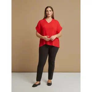 Women’s V-neck blouse Mat Fashion Essential image-1