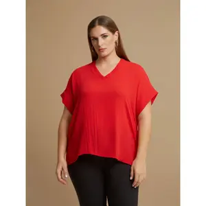 Women’s V-neck blouse Mat Fashion Essential image-2