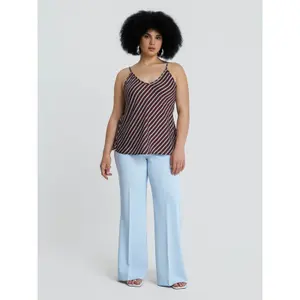 Randig satinlinne dam Mat Fashion image-2