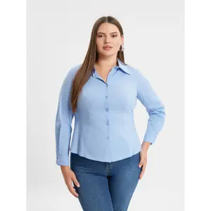 Women's long sleeve shirt Mat Fashion Basic image-1