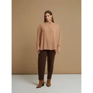 Women's Long Sleeve Crepe Shirt Mat Fashion image-1