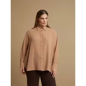 Women's Long Sleeve Crepe Shirt Mat Fashion image-2