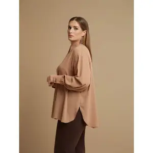 Women's Long Sleeve Crepe Shirt Mat Fashion image-4