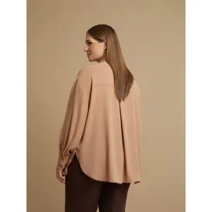 Women's Long Sleeve Crepe Shirt Mat Fashion image-3