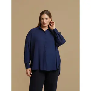 Women's Long Sleeve Crepe Shirt Mat Fashion image-1