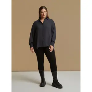 Women's Long Sleeve Crepe Shirt Mat Fashion image-1