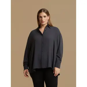 Women's Long Sleeve Crepe Shirt Mat Fashion image-2