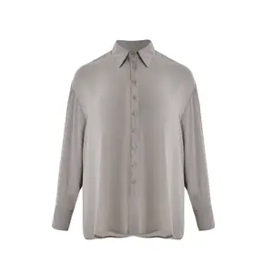 Women's Long Sleeve Crepe Shirt Mat Fashion image-0