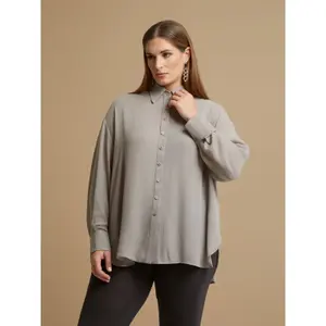 Women's Long Sleeve Crepe Shirt Mat Fashion image-2