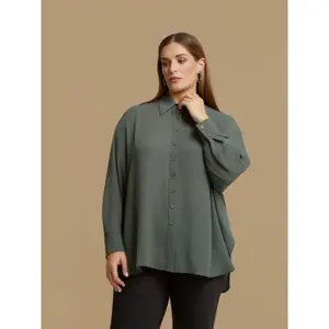 Women's Long Sleeve Crepe Shirt Mat Fashion image-2