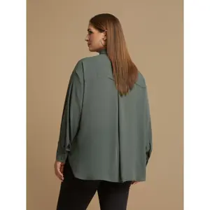 Women's Long Sleeve Crepe Shirt Mat Fashion image-3