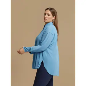 Women's Long Sleeve Crepe Shirt Mat Fashion image-4
