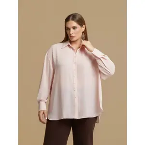 Women's Long Sleeve Crepe Shirt Mat Fashion image-3