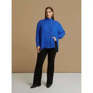 Women's Long Sleeve Crepe Shirt Mat Fashion image-1