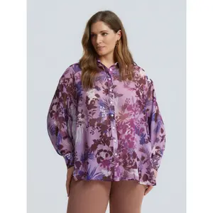 Women's Long Sleeve Floral Shirt Mat Fashion image-1