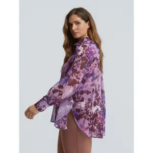 Women's Long Sleeve Floral Shirt Mat Fashion image-3