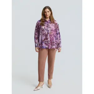Women's Long Sleeve Floral Shirt Mat Fashion image-2