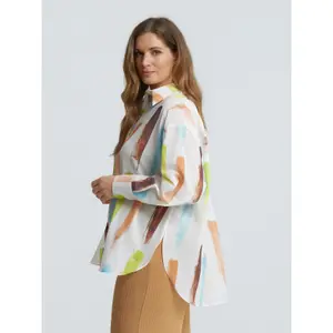 Abstract Print Long Sleeve Shirt Women Mat Fashion image-4