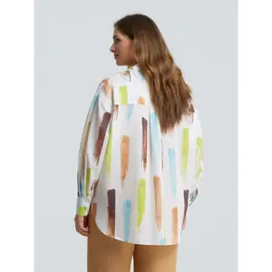 Abstract Print Long Sleeve Shirt Women Mat Fashion image-3