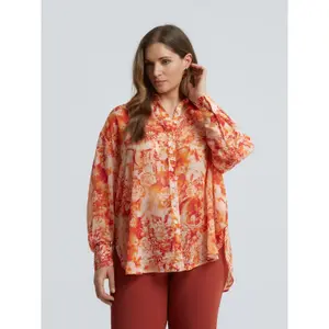 Women's Long Sleeve Floral Shirt Mat Fashion image-1