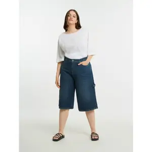 Women's Denim Bermuda Shorts with Utility Details Mat Fashion image-2
