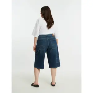 Women's Denim Bermuda Shorts with Utility Details Mat Fashion image-3