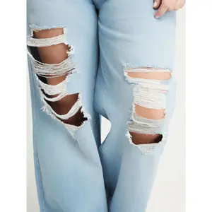 Worn Detail Jeans for Women Mat Fashion Wide Leg image-4