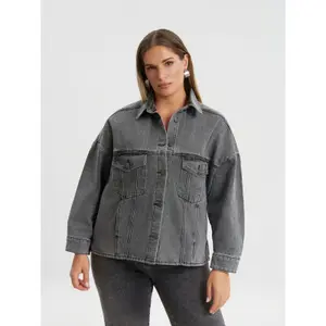 Worn denim jacket for women Mat Fashion image-1