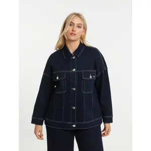 Women's Denim Jacket with Chest Pockets Mat Fashion image-1