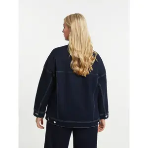 Women's Denim Jacket with Chest Pockets Mat Fashion image-2