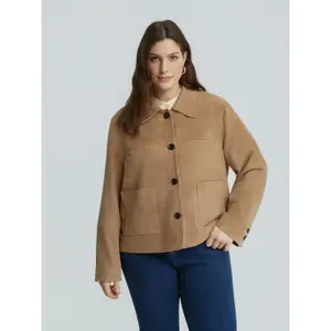Women's Suede Leather Jacket Mat Fashion image-1