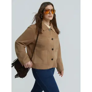 Women's Suede Leather Jacket Mat Fashion image-3