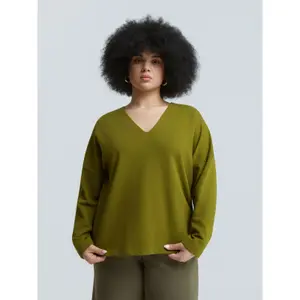 Women's V-neck sweatshirt Mat Fashion image-1