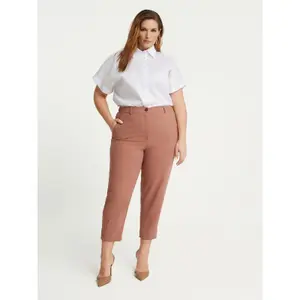 Carrot Trousers with Front Pleat for Women Mat Fashion image-1