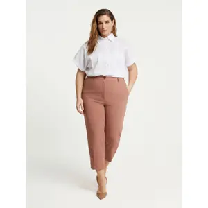 Carrot Trousers with Front Pleat for Women Mat Fashion image-2