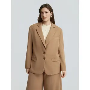 Women's Structured Button Blazer Mat Fashion image-1