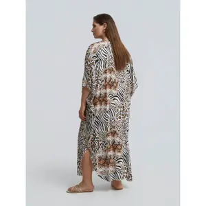 Animal Print Kaftan Dress for Women Mat Fashion image-2