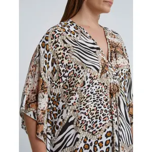 Animal Print Kaftan Dress for Women Mat Fashion image-4